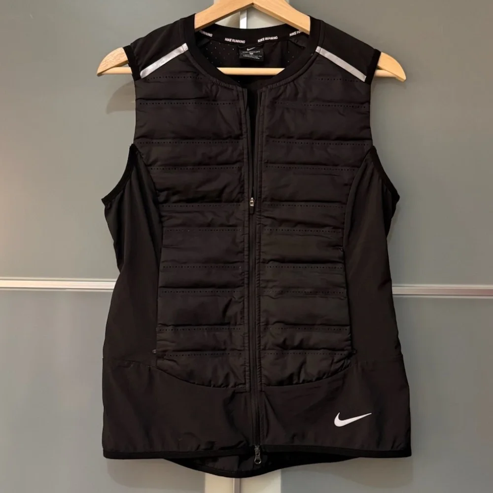 Nike Aeroloft Womens Small Down Packable Running Vest Black - Picture 1 of 7